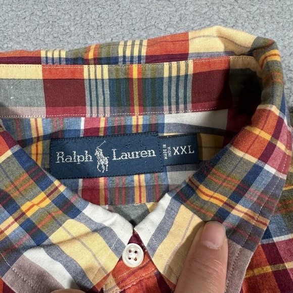 Ralph Lauren Shirt Mens XXL Plaid Casual Preppy Button Down Pocket Lightweight‎ - Picture 9 of 10